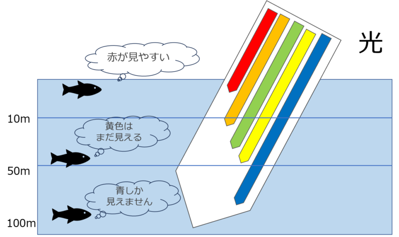 水深と可視光線