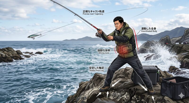 腰が安定した釣り人